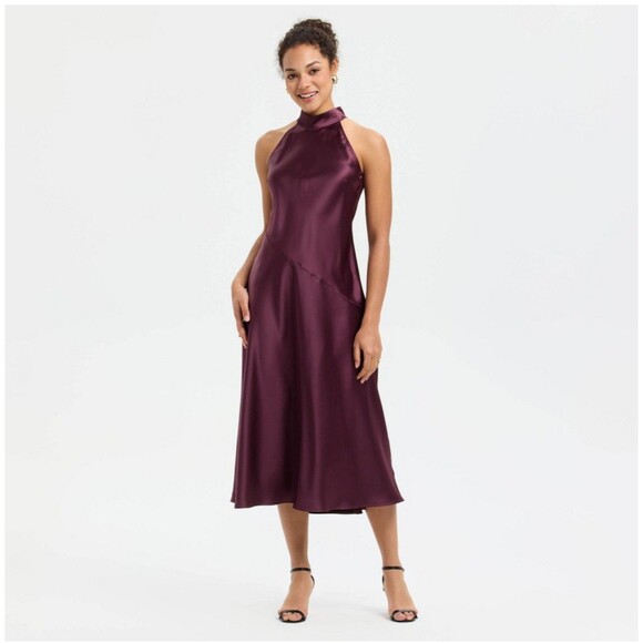 a new day Dresses & Skirts - Women's A New Day Midi A-Line Sleeveless Dress Wine Red Medium